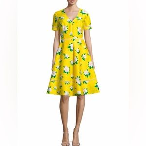 Draper James Magnolia Open Back Dress in Vibrant Yellow Size 6